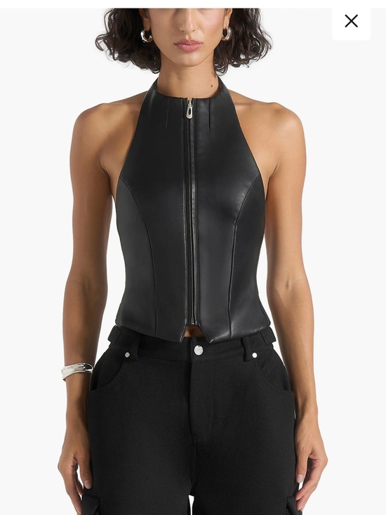 Maniere De Voir Tops - Maniere de Voir Zip Halter Top